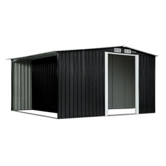 10 x 8ft Garden Shed with Semi-Closed Storage - Black-Off Grid Living Supplies Australia