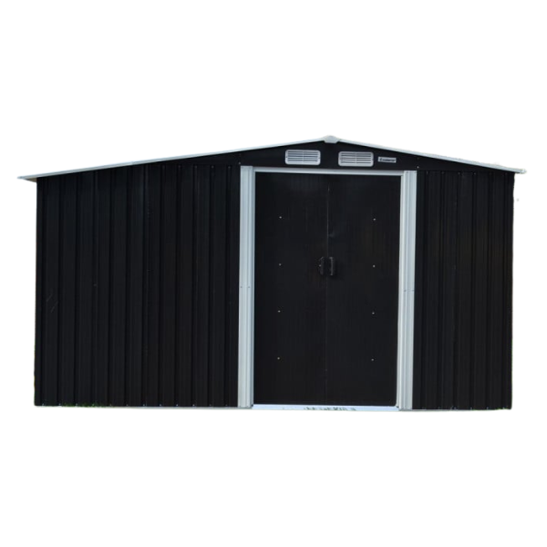 10 x 8ft Garden Shed with Semi-Closed Storage - Black-Off Grid Living Supplies Australia