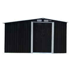 10 x 8ft Garden Shed with Semi-Closed Storage - Black-Off Grid Living Supplies Australia