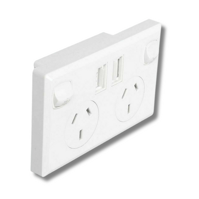 10 x Double USB Wall Power Supply Outlet Sockets AU Plug-Off Grid Living Supplies Australia