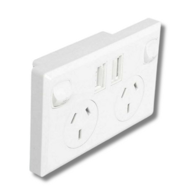 100 x Double USB Wall Power Supply Outlet Sockets AU Plug-Off Grid Living Supplies Australia