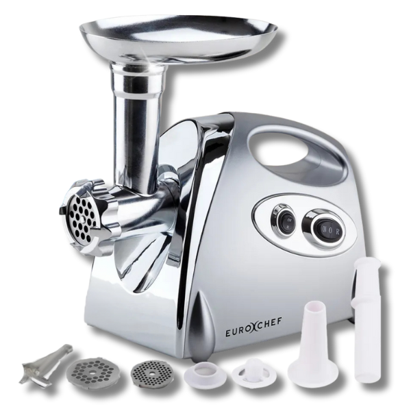 Electric Meat Grinder & Stainless Steel Mincer with Sausage Filler & Kibbe Maker - Silver-Off Grid Living Supplies Australia