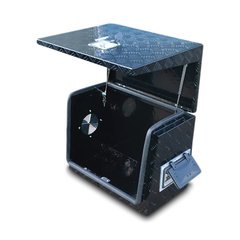 Aluminium Generator Box + Hatch & Vent in Black - 610mm x 400mm x 500mm-Off Grid Living Supplies Australia