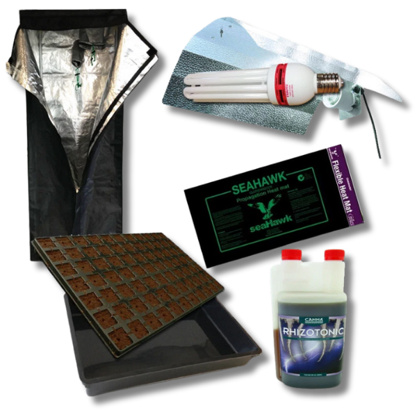 0.6m Grow Tent Seeding Kit with Dual Spectrum CFL Wing Reflector and Heat Mat-Off Grid Living Supplies