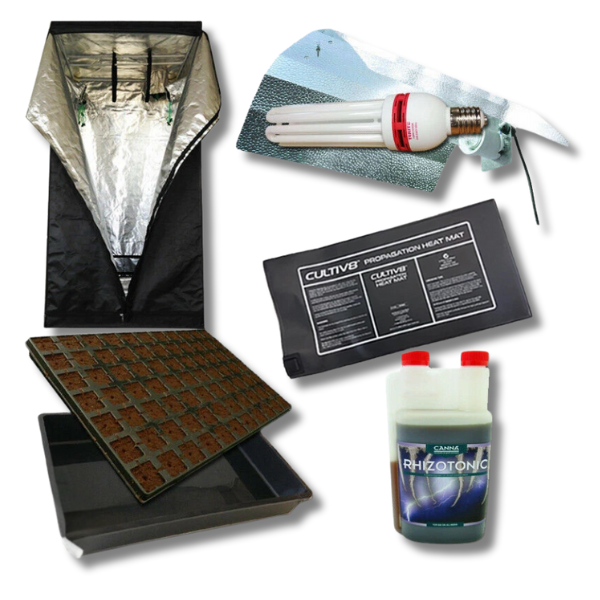 0.6m Grow Tent Seeding and Propagation Tray Kit with CFL Reflector and Heat Mat-Off Grid Living Supplies