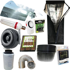 0.6m Hydroponic Grow Tent with Wing Reflector 6400K CFL and Ventilation Cocopeat Combo-Off Grid Living Supplies