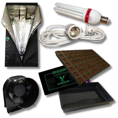 0.6x0.6x1.6m Hydroponic Grow Tent Kit with 14000K CFL Heat Mat and Propagation Setup-Off Grid Living Supplies
