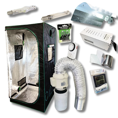 0.8m Grow Tent with 600W HPS/MH HID Light, 500mm Wing Reflector and 5 Inch Fan Filter-Off Grid Living Supplies