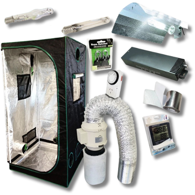 0.8m Grow Tent with 600W HPS/MH Lamp, Digital Ballast, Wing Reflector and 5 Inch Fan Filter-Off Grid Living Supplies