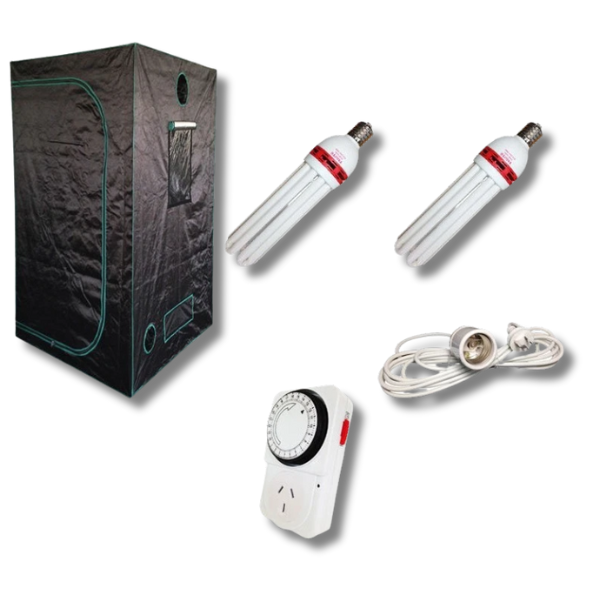 0.8x0.8x1.6m Diamond Inner Grow Tent with 2x CFL Grow Lights and Timer Kit - Harvemax-Off Grid Living Supplies