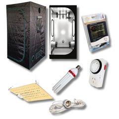 0.8x0.8x1.6m Grow Tent with 2700K CFL and LED Quantum Board Light Timer Combo-Off Grid Living Supplies