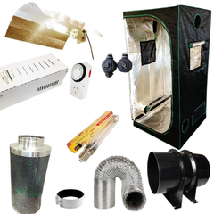 0.8x0.8x1.6m Grow Tent with 600W HPS/MH Ballast, HPS Lamp and Carbon Filter Fan-Off Grid Living Supplies