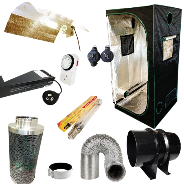 0.8x0.8x1.6m Grow Tent with 600W HPS/MH Ballast, HPS Lamp and Carbon Filter Fan-Off Grid Living Supplies