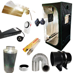 0.8x0.8x1.6m Grow Tent with 600W HPS/MH Ballast, HPS Lamp and Carbon Filter Fan-Off Grid Living Supplies