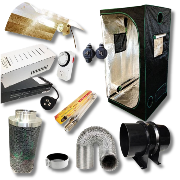 0.8x0.8x1.6m Grow Tent with 600W HPS/MH Ballast, HPS Lamp and Carbon Filter Fan-Off Grid Living Supplies