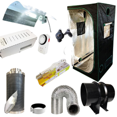 0.8x0.8x1.6m Grow Tent with 600W HPS/MH Ballast, MH Lamp and Carbon Filter Fan-Off Grid Living Supplies