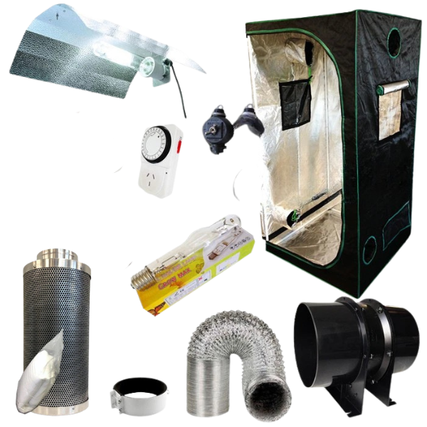 0.8x0.8x1.6m Grow Tent with 600W HPS/MH Ballast, MH Lamp and Carbon Filter Fan-Off Grid Living Supplies