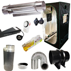 0.8x0.8x1.6m Grow Tent with 600W MH Ballast, Cool Tube Kit and Carbon Filter Fan-Off Grid Living Supplies