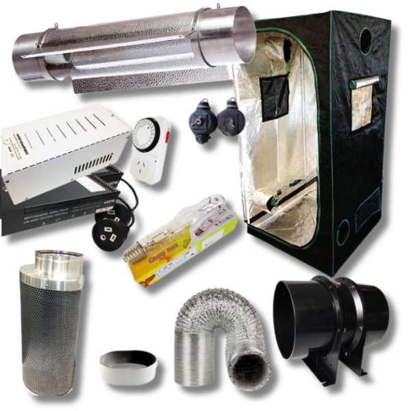 0.8x0.8x1.6m Grow Tent with 600W MH Ballast, Cool Tube Kit and Carbon Filter Fan-Off Grid Living Supplies