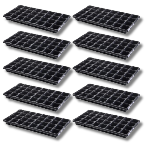 10 Pack 32 Cell Propagation Trays with Grow Cubes and Black Base-Off Grid Living Supplies
