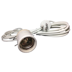 10 Pack 4.5m Ceramic CFL Light Holders with Australian Plug for Grow Tents-Off Grid Living Supplies