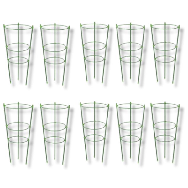 10 Pack Adjustable Steel Tomato Plant Cages 45cm / 60cm / 90cm-Off Grid Living Supplies