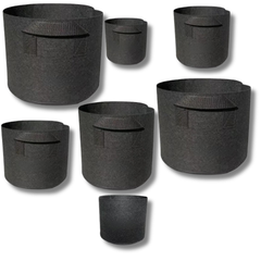 10 Pack Fabric Grow Pots 1 / 2 / 3 / 5 / 7 / 10 / 15 Gallon-Off Grid Living Supplies