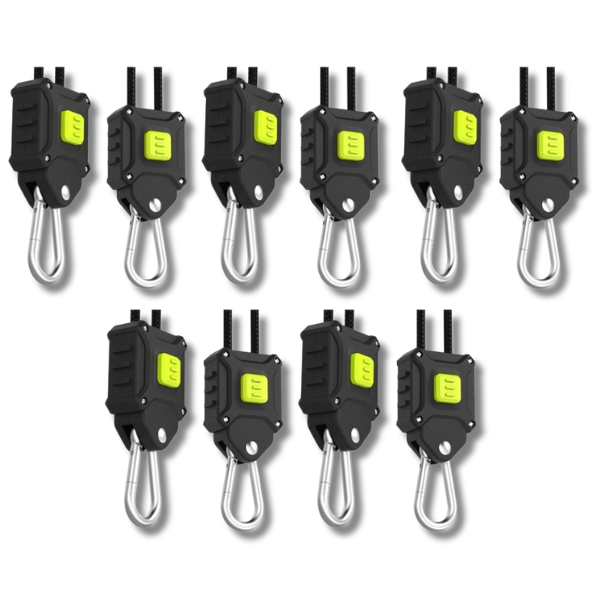 10 Pack Heavy Duty Adjustable LED Grow Light Rope Ratchet Hangers-Off Grid Living Supplies