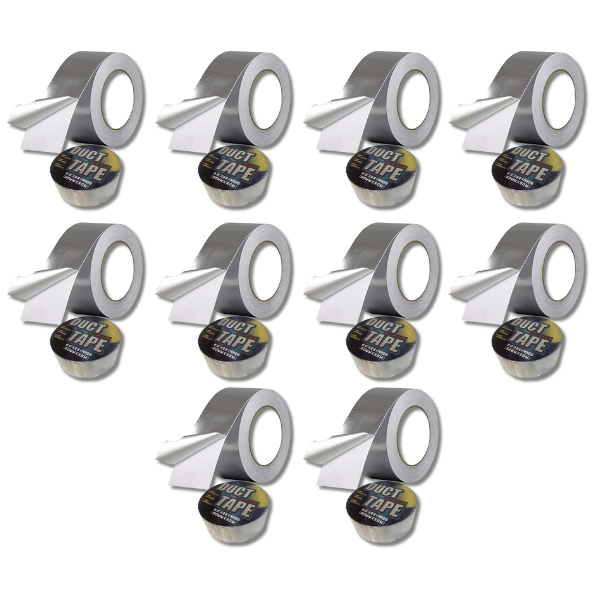 10 Pack Hydroponic Pure Aluminium Foil Adhesive Sealing Duct Tape 50m-Off Grid Living Supplies