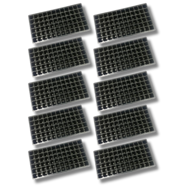 10 Pack Propagation Seeding Cloning Trays 72 Cells Grow Plug Black Tray-Off Grid Living Supplies