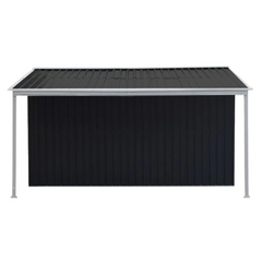 10 x 8ft Zinc Steel Garden Shed with Open Storage - Black-Off Grid Living Supplies Australia