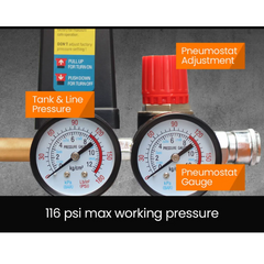 100L 2.6kW 116PSI Industrial Electric Air Compressor with Brushless Motor & Certified Vertical Tank - 15A Plug
