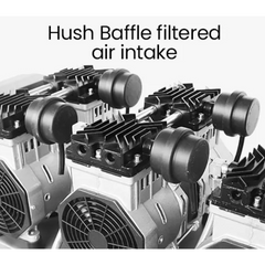 100L 4.5HP Silent Oil-Free Electric Air Compressor with Twin Nitto Outlets - 15A Plug
