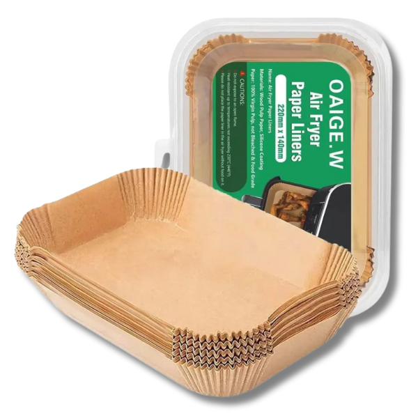 100Pc Non-Stick Parchment Paper Air Fryer Liners 22 x 14cm - Multi-Brand Compatible-Off Grid Living Supplies Australia