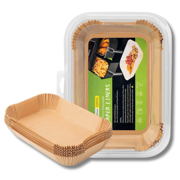 100Pc Non-Stick Parchment Paper Air Fryer Liners 22 x 14cm - Ninja Dual Compatible-Off Grid Living Supplies Australia