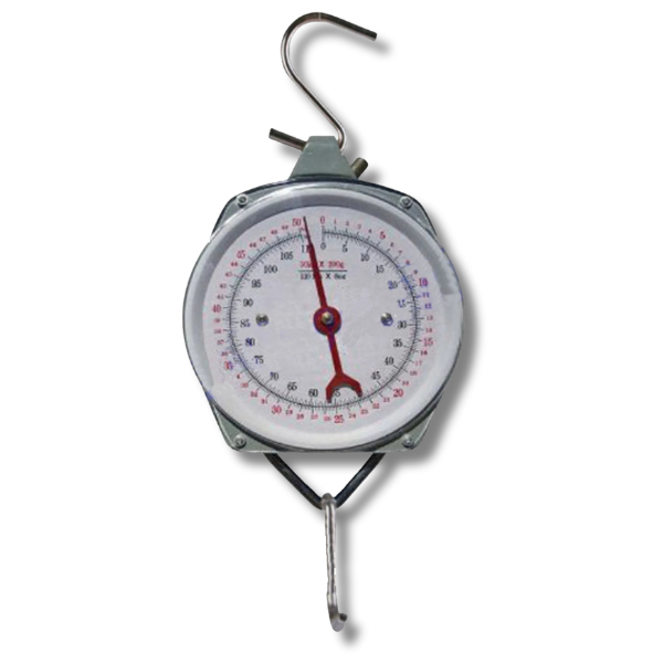 100kg Clockface Hanging Scale for Butchering, Grain, Feed & Farm Produce-Off Grid Living Supplies Australia