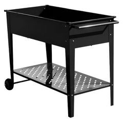 108.5 x 50.5 x 80cm Raised Galvanized Steel Garden Bed - Black-Off Grid Living Supplies Australia