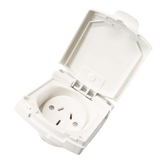 10Amp External Power Outlet White For Caravan & RVs-Off Grid Living Supplies Australia