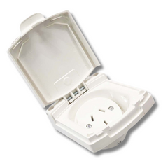 10Amp External Power Outlet White For Caravan & RVs-Off Grid Living Supplies Australia