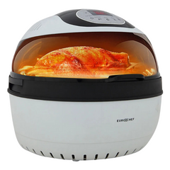 10L Electric Digital Air Fryer with Rotisserie, Rotating Fry Basket, Rack & Tongs - White-Off Grid Living Supplies Australia