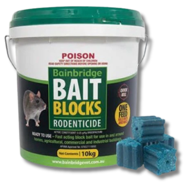 10kg Mouse, Rat & Rodent Bait Blocks - Bainbridge-Off Grid Living Supplies Australia