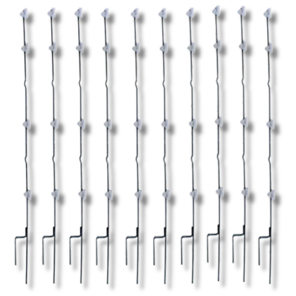 10x 1500mm Multiwire Tread-In Posts for Strip Graze Electric Fencing-Off Grid Living Supplies Australia