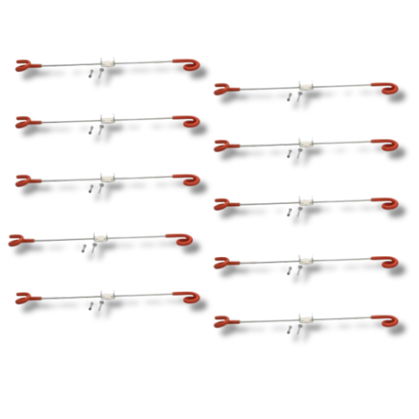 10x 250mm Double Pigtail Multi-Rigger Offset Insulators for Electric Fence-Off Grid Living Supplies Australia