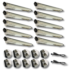 10x 4FT 54W T5 HO Propagation Grow Lights with Nano Reflectors-Off Grid Living Supplies