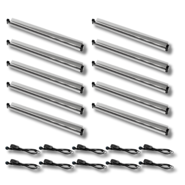 10x T5 Light Fixtures for 2FT 24W UVB Fluorescent Lamps-Off Grid Living Supplies