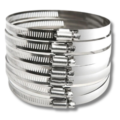 12" / 300mm Stainless Steel Adjustable Clamp Heavy Duty Hose Duct Pipe-Off Grid Living Supplies