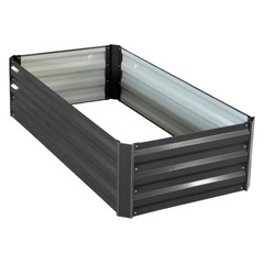 120 x 60 x 30cm Galvanized Steel Garden Bed - Black-Off Grid Living Supplies Australia