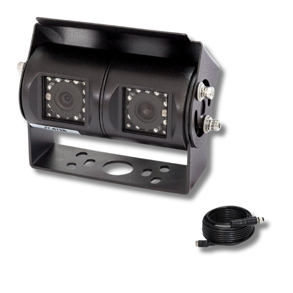 120° Black Dual Camera With 15M Camera Cable-Off Grid Living Supplies Australia