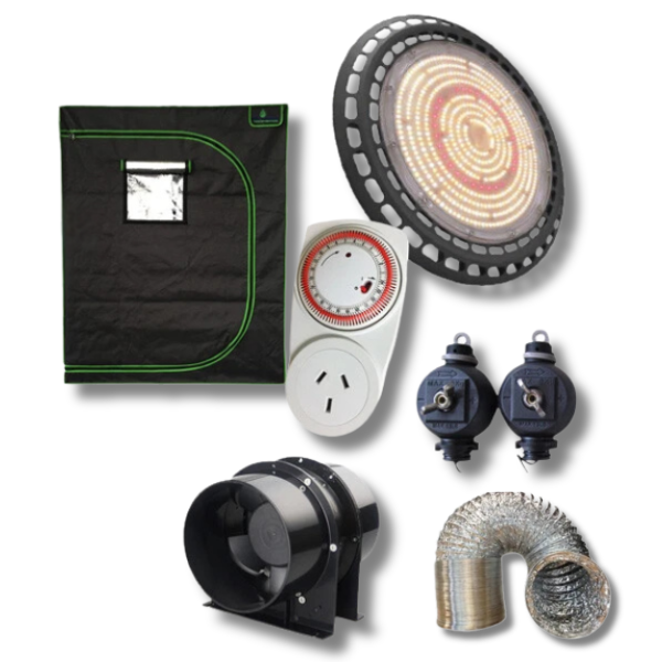 120x60x180cm Grow Tent with UFO Samsung LED Chips 4000K and Red Grow Light and 6 Inch Fan-Off Grid Living Supplies