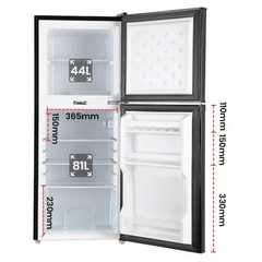 125L Portable Upright Fridge 12V / 24V for Caravans / RV's / Motorhomes / Camping - Black
